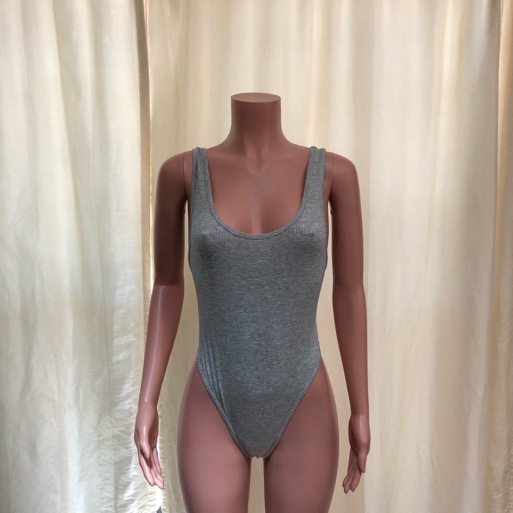 Grey Thong Bodysuit